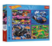 TREFL HOT WHEELS Pužļu komplekts 4x250 gab. (13312T)