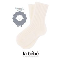 La bebe™ Wool Angora Socks Art.101878 Cream Bērnu vilnas zeķītes/zekes Izmērs: 19-21 (12cm).