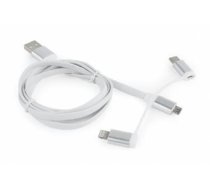 Gembird USB Male - MicroUSB/Type C/Lightning Male 1m White (CC-USB2-AMLM32-1M-W)