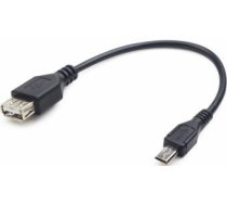Kabelis Gembird OTG USB Female - MicroUSB Male 0.15m Black (A-OTG-AFBM-03)
