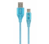 Gembird USB Male - USB Type C Male Premium cotton braided 2m Blue/White (CC-USB2B-AMCM-2M-VW)