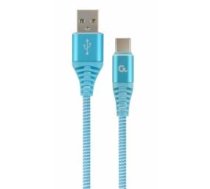 Gembird USB Male - USB Type C Male Premium cotton braided 1m Blue/White (CC-USB2B-AMCM-1M-VW)