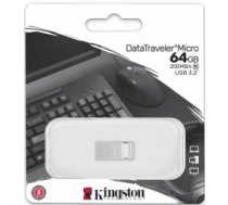 Zibatmiņa Kingston DataTraveler Micro 64GB Ultra-small (DTMC3G2/64GB)