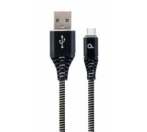 Gembird USB Male - USB Type C Male Premium cotton braided 1m Black (CC-USB2B-AMCM-1M-BW)