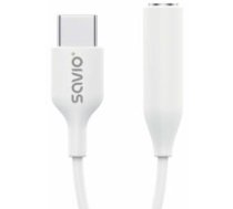 Savio USB-C Male - 3.5 mm Female White (AK-52)