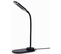 Galda lampa Gembird Desk Lamp with Wireless Charger Black (TA-WPC10-LED-01)