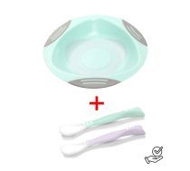 Šķīvis ar piesūcekni+elastīgas karotes (1062/01+1066/03) -izdevīgi! BabyOno