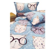 Bērnu gultas veļas komplekts CATS l.blue