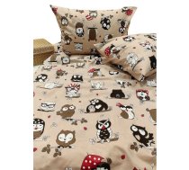 Bērnu gultas veļas komplekts OWLS beige