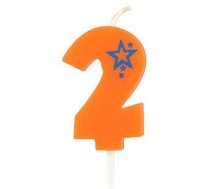 Papstar Svecīte dzimšanas dienas 2 oranža (4002911864227)