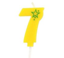 Papstar Svecīte dzimšanas dienas 7 dzeltena (4002911495339)