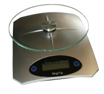 BESK Svari virtuves digitālie 5kg balti/pelēki (4750959082195)