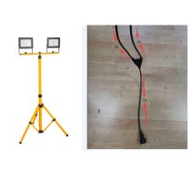 BESK Prožektors LED 2x30W IP65 uz statīva, melns (4750959083154)