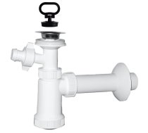 PLASTBRNO Sifons izlietnei EU1N342 1 1/4x40mm, ar izplūdi un v/m pieslēgumu (8595156224285)