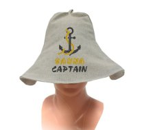 Lina pirts cepure ar izšuvumu "SAUNA CAPTAIN" (LPC23)