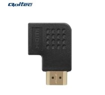 Qoltec 50529 HDMI AF Plakans 90 grādu leņķa Vada adapteris - HDMI A Spraudnis / HDMI A Ligzda Melns (50529)