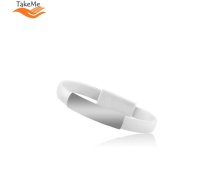 TakeMe 2in1 Eleganta Rokassprādze &amp; ātrās uzlādes 2.1A Datu un Uzlādes Micro USB vads (21cm) Balts (TM-BRA-MICRO-WH)