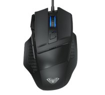 Aula S12 Multi-krāsu apgaismojuma vada Spēļu Optiskā pele/ 7 pogas/ 800-4800dpi/ ar ergonomisku formu/ Melna (S12)