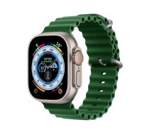 Riff &quot;Ocean&quot; silikona siksniņa priekš Apple iWatch sērijai 42 /44 /45 /49 mm Clover green (RI-OCEAN42-GE)