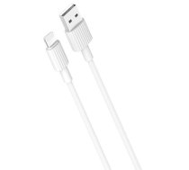 XO NB156 Izturīgs TPE Universāls USB-C uz Lightning PD Datu & Ātrās 2.4A Uzlādes Vads 1m Balts (NB156)