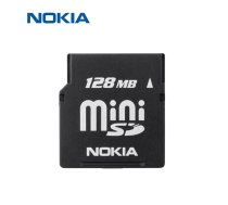Nokia MiniSD atmiņas karte 128 Mb lietota pārbaudīta formatēta Bulk (PS-M-MSD-128MB)