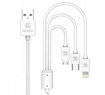 iKaku KSC-078 3in1 Type-C / Lightning / Micro USB uzlādes vads 1m White (KSC-078)
