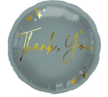 Folat Folija gaisa balons &quot;Thank you&quot; 45cm Grey/Gold (67942)