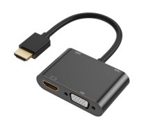 Riff Dual Display 4K HDMI adapteris uz HDMI + VGA + 3,5 mm ligzda + mikro USB (0,25 m) (RF-HDMI-VGA+HDMI)