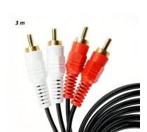 Riff RF990 2x RCA uz 2x RCA audio vads 3 m ar apzeltītiem savienotājiem (RF990)