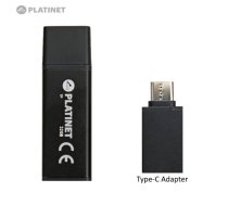 Super izpārdošana - Platinet PMFEC32B 2in1 32GB USB 2.0 un Micro Type-C Pieslēguma OTG Adapteris Telefonam Planšetdatoram Melns (PMFEC32B)