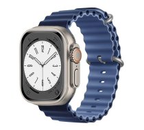 Riff &quot;Ocean&quot; silikona siksniņa priekš Apple iWatch sērijai 42 /44 /45 /49 mm Deep navy (RI-OCEAN42-DNA)