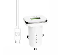iKAKU KSC-317 Universāls Auto lādētājs QC 3.0 18W ar Micro-USB kabeli Balts (KSC-317-MICRO-WH)