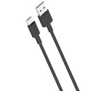 XO NB156 Izturīgs TPE Universāls USB uz USB-C Datu &amp; Ātrās uzlādes 2.4A Kabelis 1m Melns (NB156US-C)