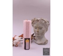 Baltic Candles "Lace Candle" Kristālstearīna cilindrs / degšanas laiks 38h (50x200mm) Pink (39079)