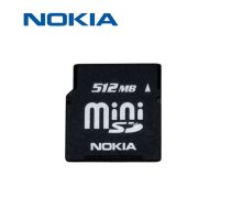 Nokia MiniSD atmiņas karte 512 Mb lietota pārbaudīta formatēta Bulk (PS-M-MSD-512MB)