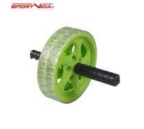 SportVida Dubultais Flat Rolleris (17.5cm) priekš Fitnesa ar argonomiskiem gumijotiem rokturiem Zaļš (SV-HK0021)