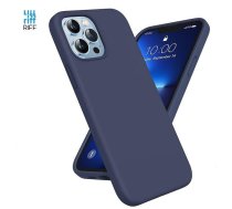 Riff Plāns &amp; Mīksts silikona aizmugures maks ar mīkstu iekšpusi priekš Apple iPhone 13 Pro Max Midnight Blue (RF-SC-IPH-13PROMAX-MID.BLUE)