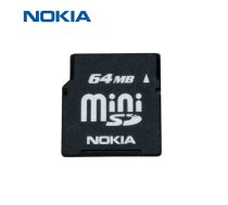 Nokia MiniSD atmiņas karte 64 Mb lietota pārbaudīta formatēta Bulk (PS-M-MSD-64MB)