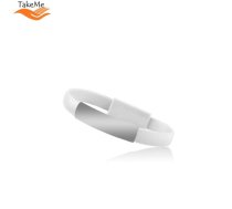 TakeMe 2in1 Eleganta Rokassprādze &amp; ātrās uzlādes 2.1A Datu un Uzlādes USB uz Lightning vads (21cm) Balts (TM-BRA-LIGHT-WH)