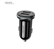 Usams US-CC050 C4 Universāls Auto DC 12-24V Divu USB Ligzdu 2.4A Adaptīvs Ātrs Lādētājs Melns (CC50GC01)