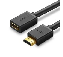 Ugreen 10142 HDMI (ligzda) - HDMI (spraudnis) kabelis pagarinātājs 19 pin 1.4v 4K 60Hz ARC 30AWG 2m Melns (10142)