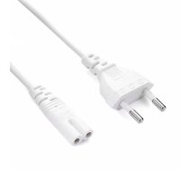 HQ strāvas kabelis no EU kontaktdakšas uz C7 kontaktdakšu 0.60m White (PS-M-C7-WH)