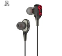 iKAKU KSC-398 Universālas Vieglas HiFi In-Ear Austiņas 3.5mm ar Mikrofonu 1.2m Melnas (KSC-398-BK)