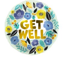 Folat Folija gaisa balons &quot;Get well soon&quot; Flowers 45cm (67943)