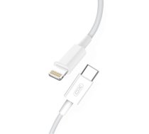 XO NB113 Izturīgs TPE Universāls USB-C (Type-C) uz Lightning PD Datu & Ātrās 2.4A Chuzlādes Vads 1m Balts (NB113)