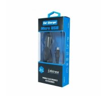 ATX Platinum Premium Auto Lādētājs 12 / 24V / 1A + Micro USB kabelis Melns (Blue Blister) (PS-M-CH1A-BBK)