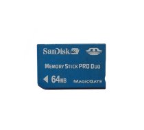 Sandisk Memory Stick Pro Duo Magicgate atmiņas karte 64MB lietota pārbaudīta formatēta Bulk (PS-M-SD-MSPD-64)