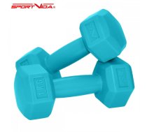 SportVida 2in1 GYM un Fitnesa Komforta Hexo formas Hantenes komplekts 2 * 1Kg Trīkzila (SV-HK0217)