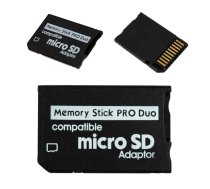 Riff Memory Stick Pro Duo uz MicroSD SDHC TF kartes adaptera pārveidotājs priekš PSP 1000 2000 3000 un Sony foto/video kameras (PS-M-MSPROD-MSD)