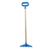 Vigo Bērnu Spēļu plastmasas grābeklis ar 60cm koka rokturi un uzgali (grābekļa izmērs 20x5cm) Zila (VIGWO-RA1-BL)